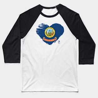 U.S. State - I Love Idaho - Idaho Flag Baseball T-Shirt